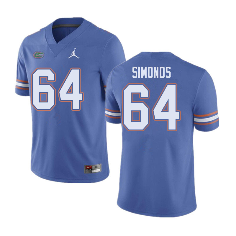 Jordan Brand Men #64 Riley Simonds Florida Gators College Football Jerseys Sale-Blue